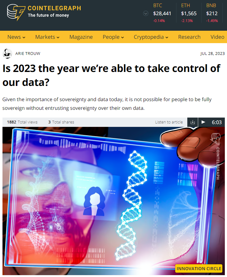 Preview of the article on Cointelegraph.