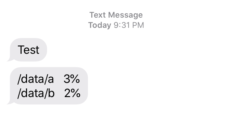 A screenshot of text messages