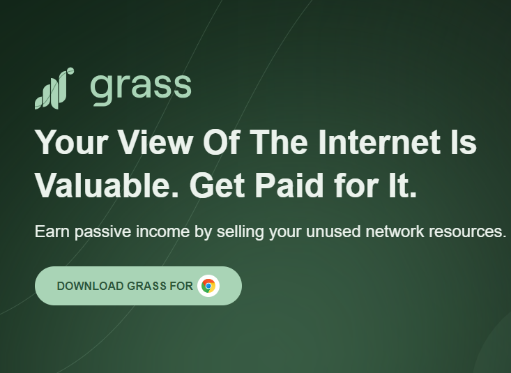 Grass Plugin — Your View Of The Internet Is Valuable. Get Paid for It. Earn passive income by selling your unused network resources.