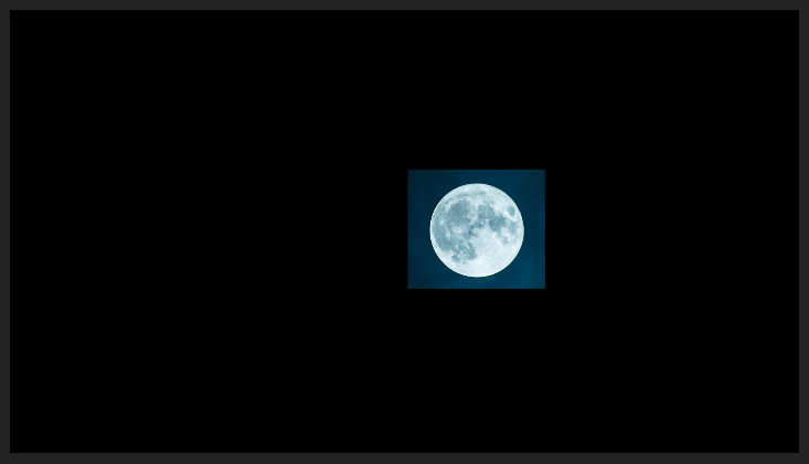 Cropped Moon Image in the Program Panel (Not Centered)