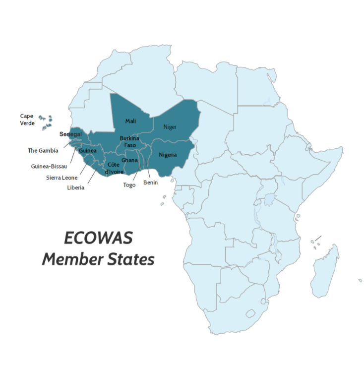 The countries that are a member of the ECOWAS