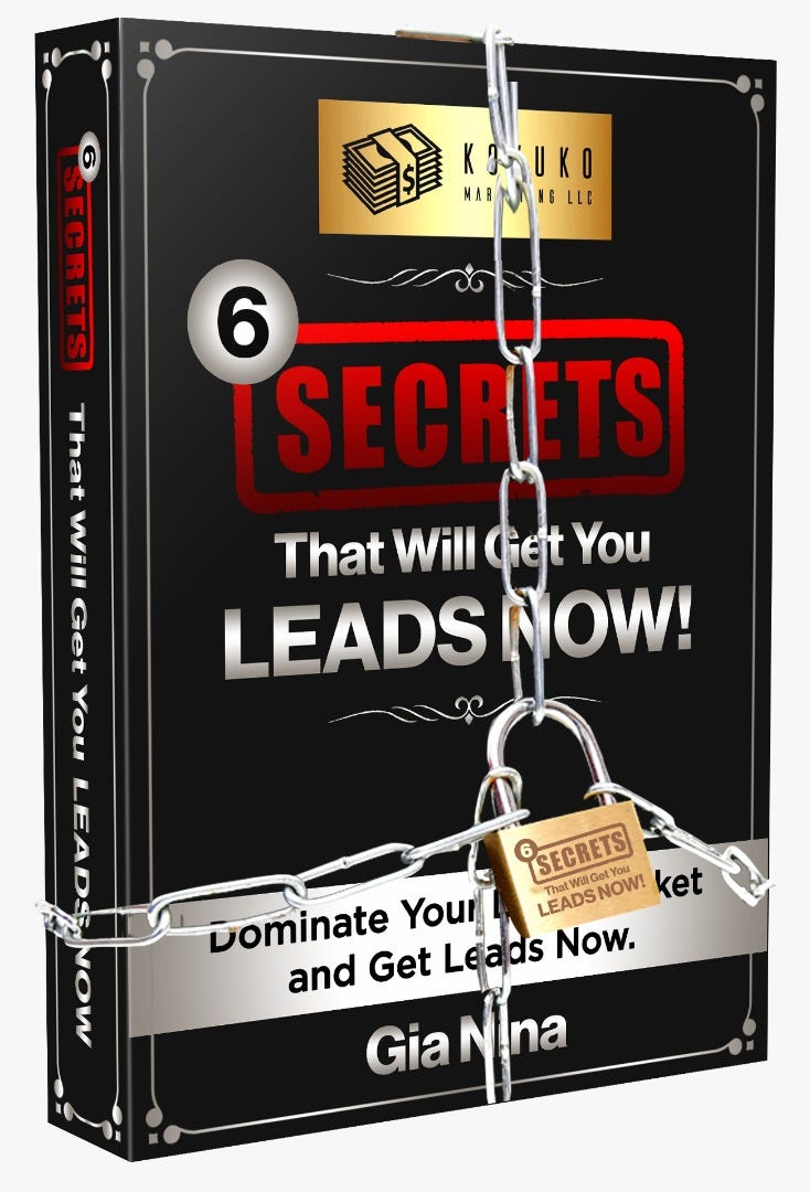 FREE E-Book of the 6 secrets that will get you leads now!