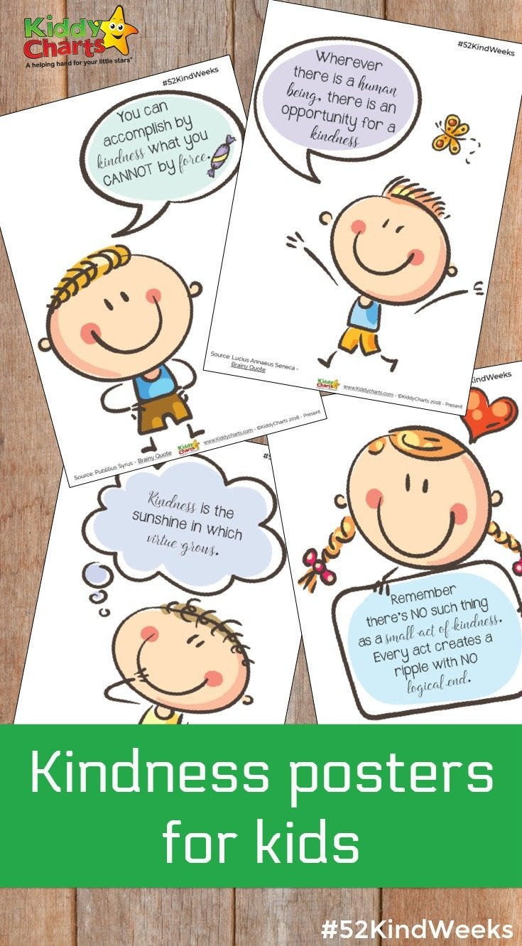 Kindness poster for kids - why not download them all today? #bekind #kindess