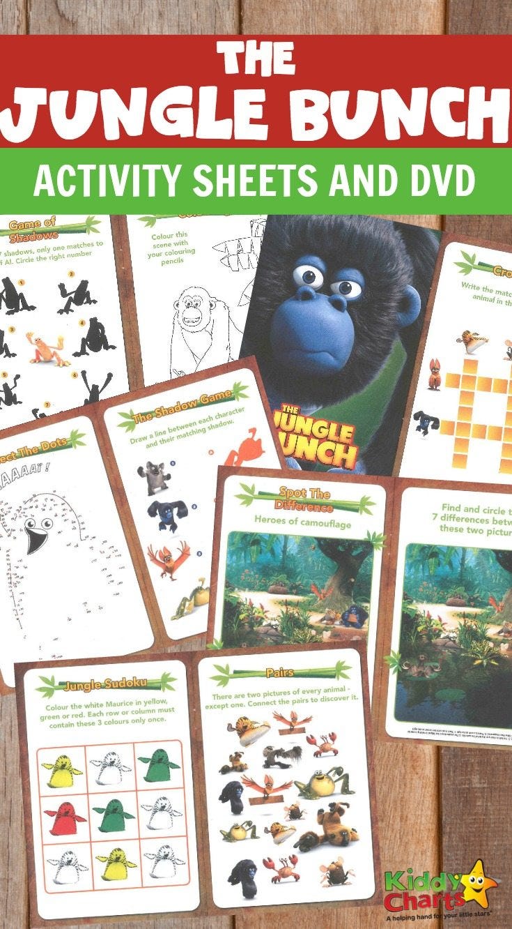 The Jungle Bunch Activity Sheets and DVD