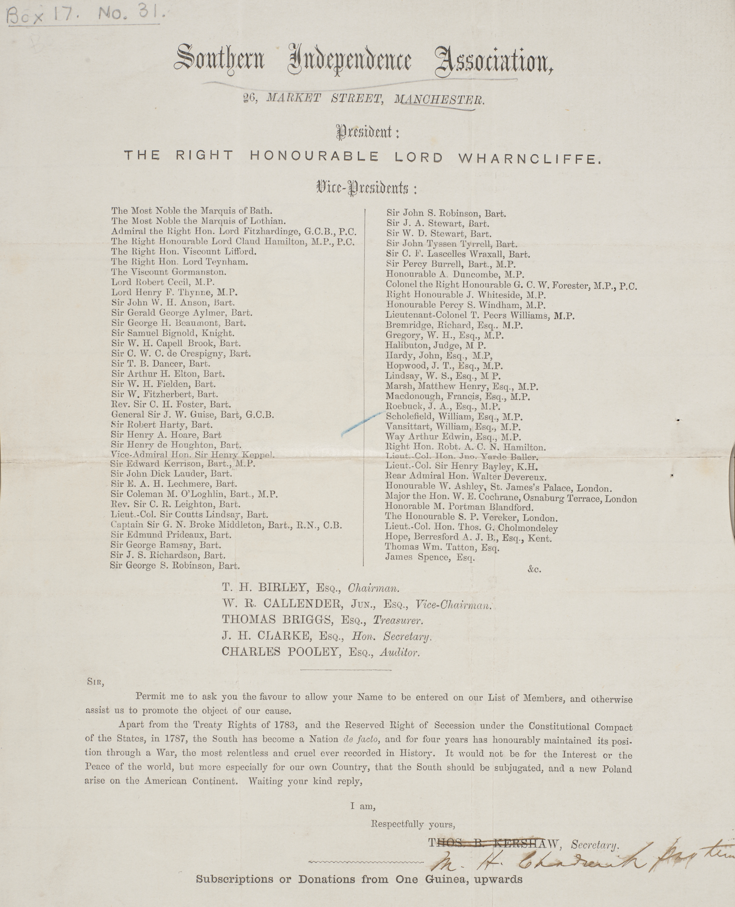 Long list of names (all men). Their status and rank indicated eg MP, Baronets, Knight etc