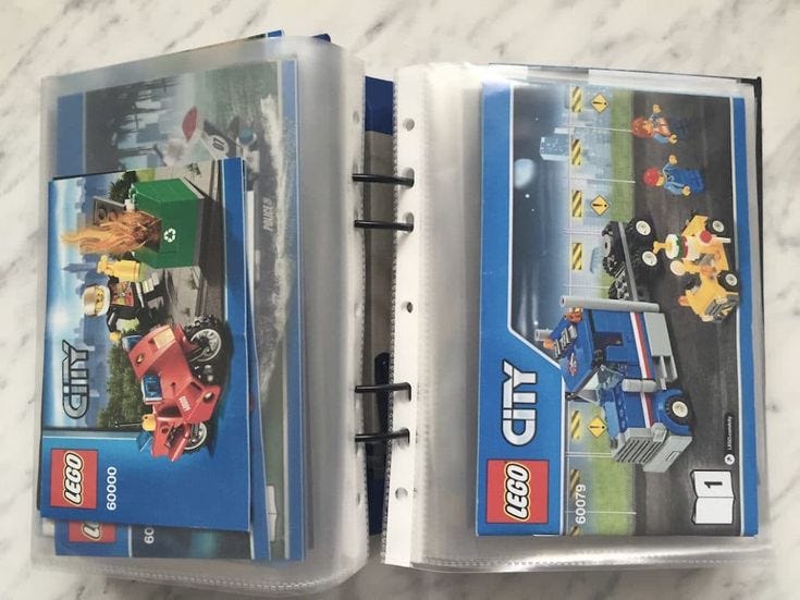 Lego Manuals Storage Idea