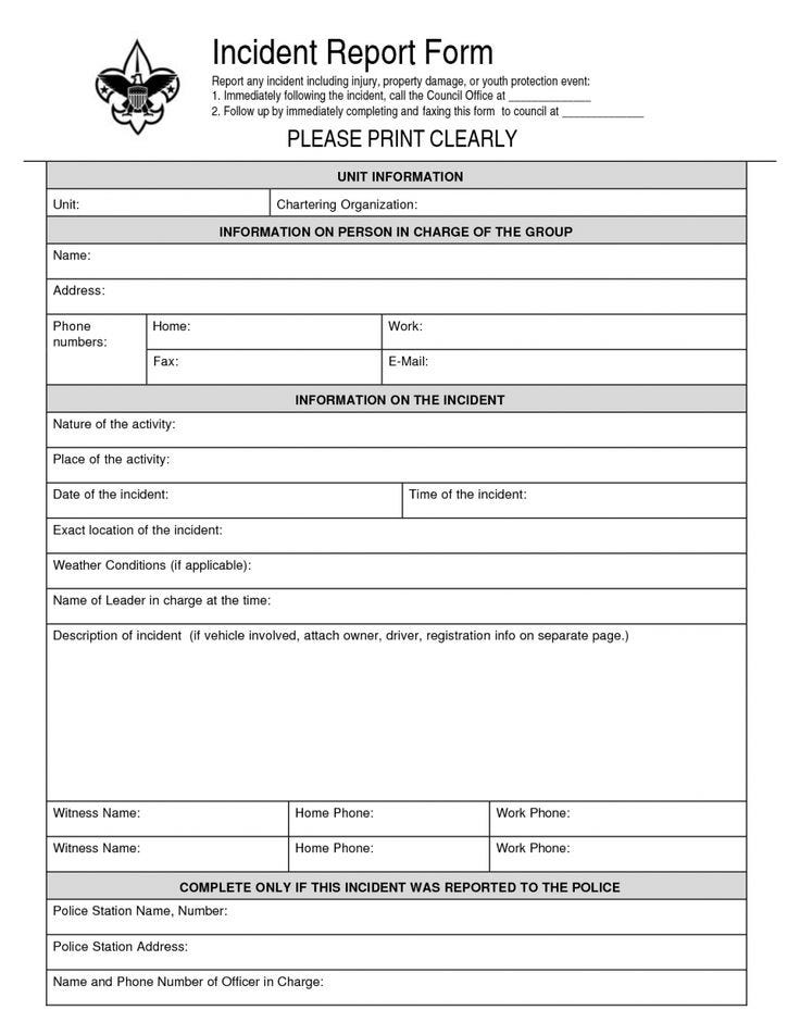 Accident Incident Report Form Template Free Sansu In Ohs Incident Report Template Free 10