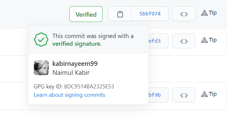 Verifed Commit on my GitHub