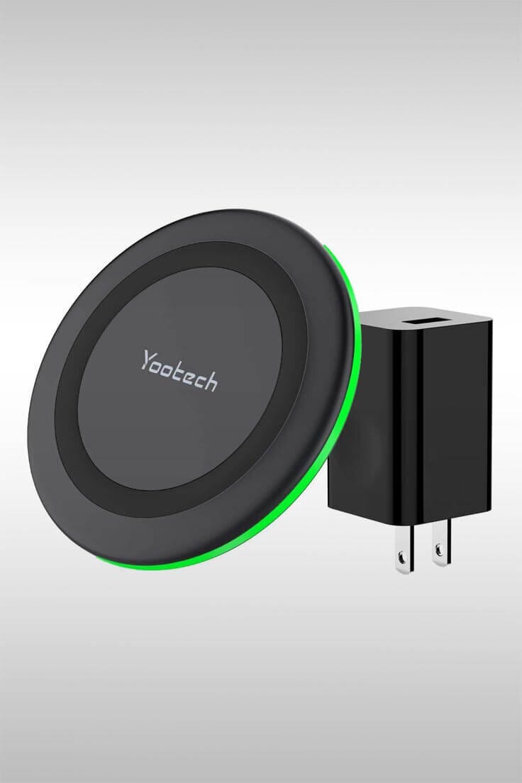 Qi-Certified Wireless Charger with QC3.0 AC Adapter — Image Credit: Yootech