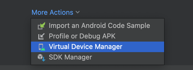 Figure 2 — Android Studio(More Actions)