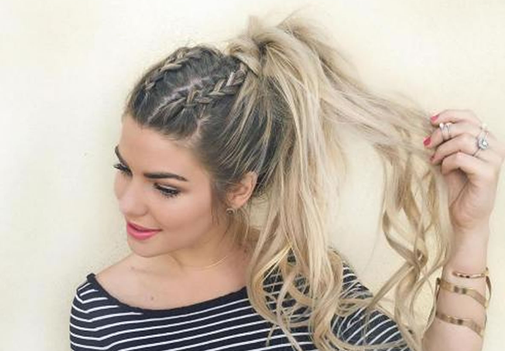 Messy Ponytail With Two Braids