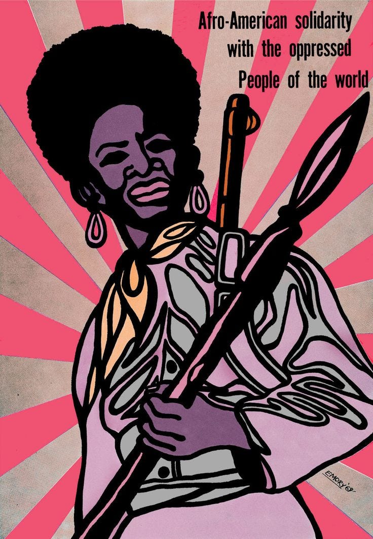 “Solidariedade Afro- americana com os oprimidos do mundo.” — Emory Douglas
