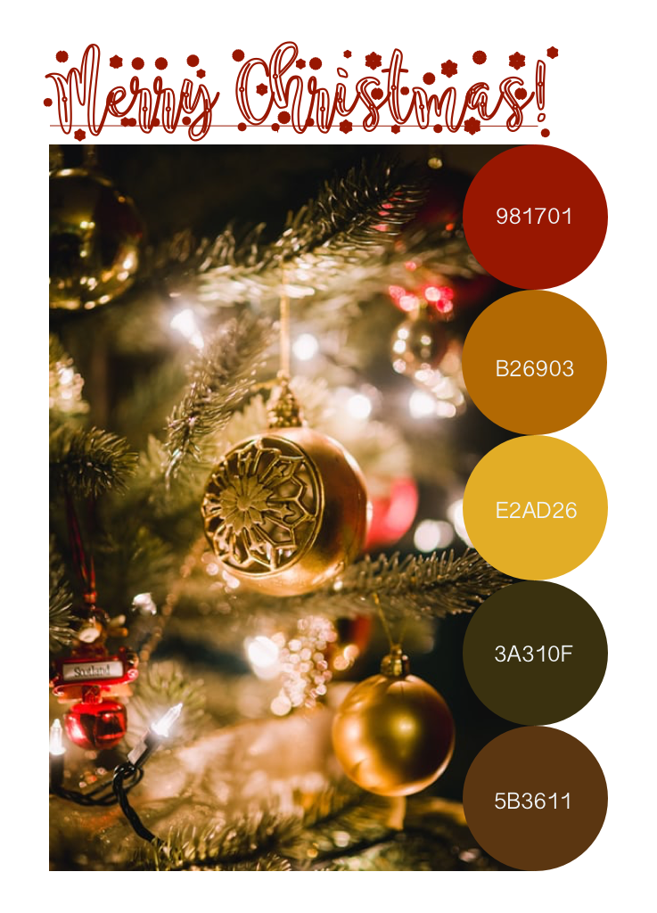 X-mas ornaments and warm cozy color palette