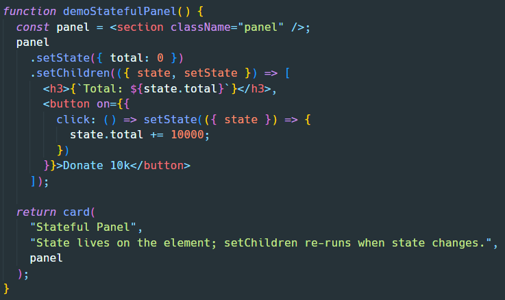 DOM++ (DOM Plus Plus): A Step-by-Step Case Study for Building Interactive UI