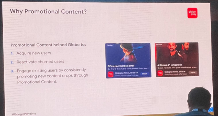 Slide Google Playtime LATAM 2023: Why Promotional Content?