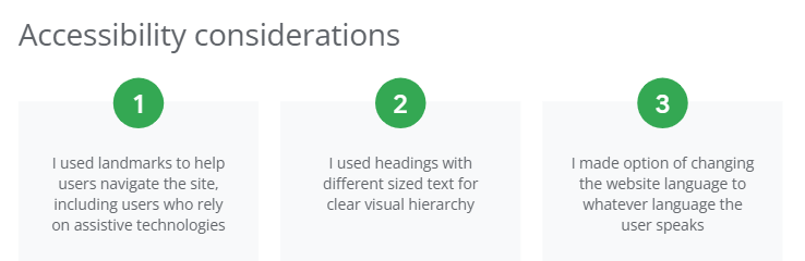 Accessibility considerations