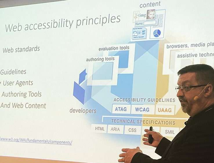 Åke Järvkli from Webstep in action during his excellent presentation “Embracing Accessibility?” at Swetugg 2020.