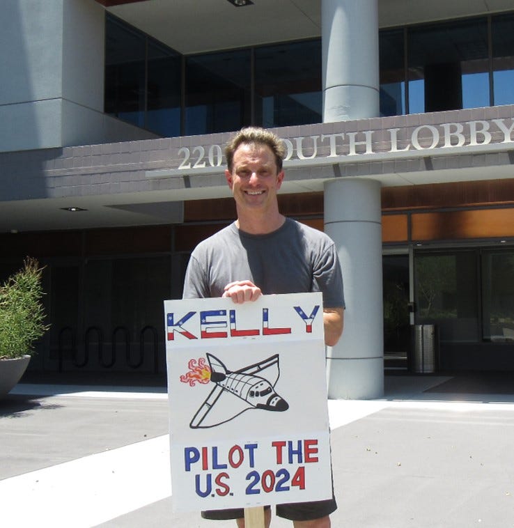 Author in front of Senator Kelly’s Phoenix office