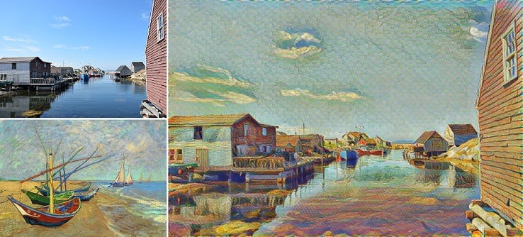 An example of Neural Style Transfer with single style, Image by author