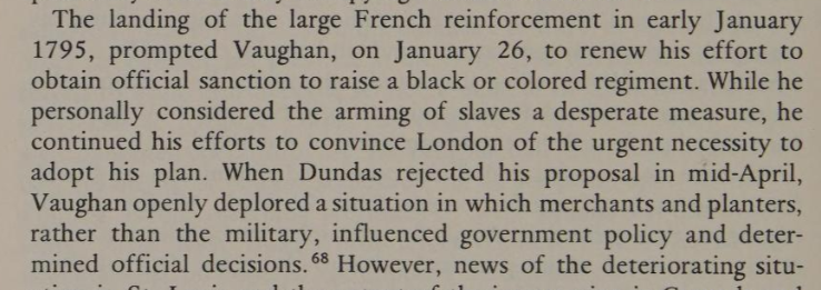 [Roger Buckley, Slaves in Red Coats: British West India regiments, 1795–1815 (New Haven and London, 1979) p 18]