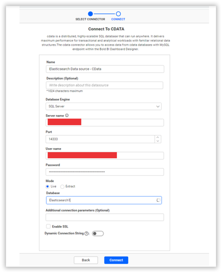 Configuring SQL Server connection for Elasticsearch