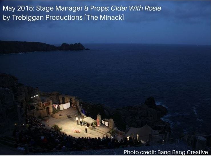 Production image of Minack Theatre at night