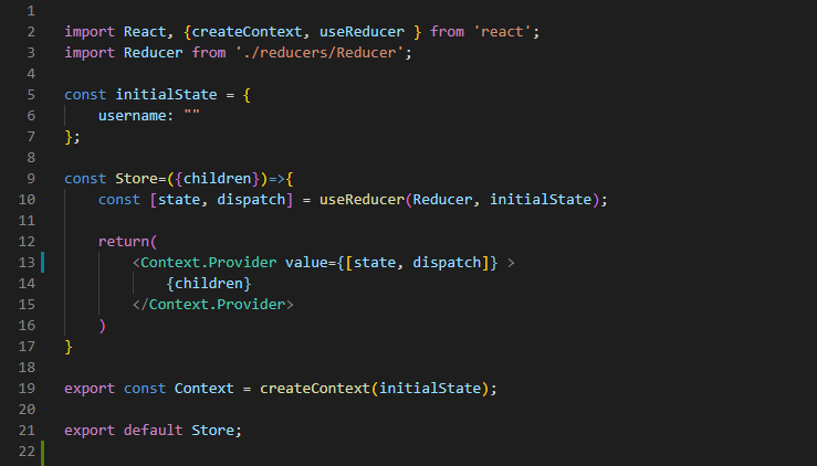 A basic react store using createContext(), and useReducer().