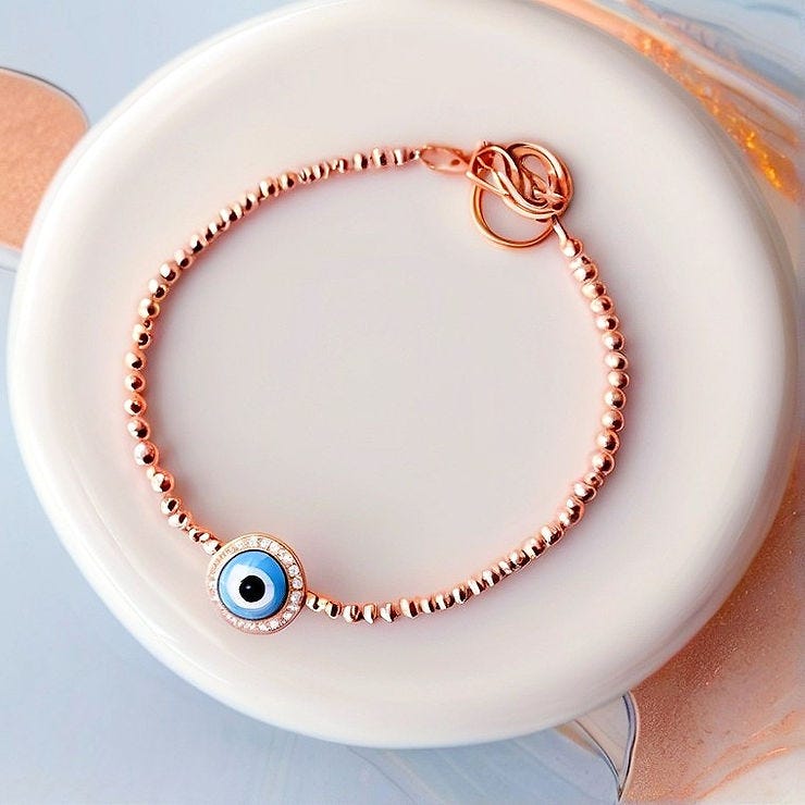 Rose Gold Evil Eye Bracelet