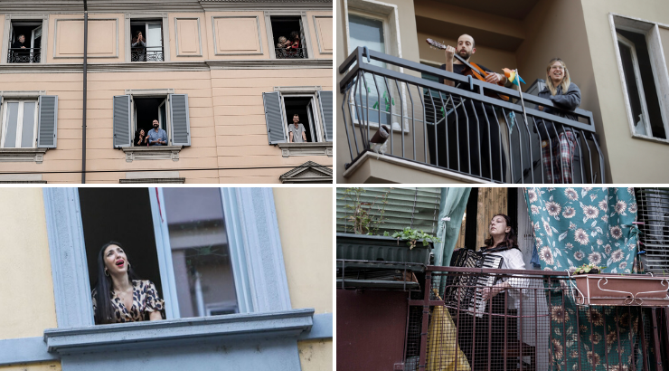Italians are singing patriotic songs, the national anthem, and old tunes from their balconies as a means to cope