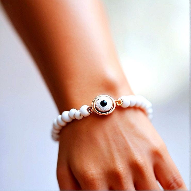 White Evil Eye Bracelet