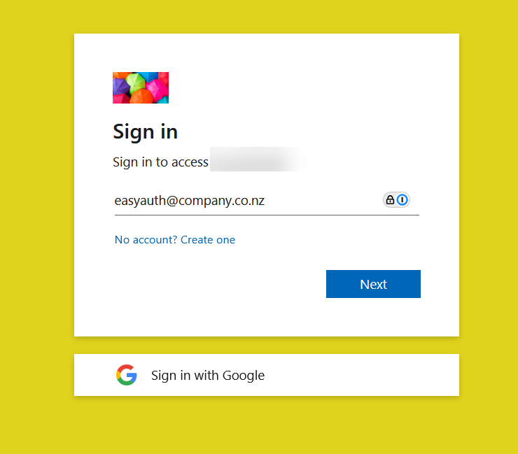 Image showing login screen generated by agent