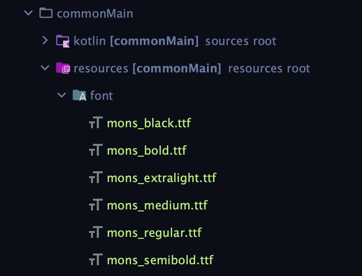 Fonts added in commonMain/resources/font directory image
