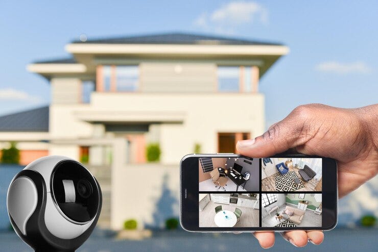 Live surveillance camera monitoring common areas in a multi-family residential building, ensuring enhanced security and real-time alerts for residents and property managers.