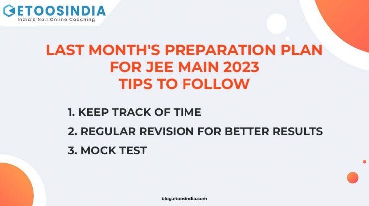 Last month’s preparation plan for JEE