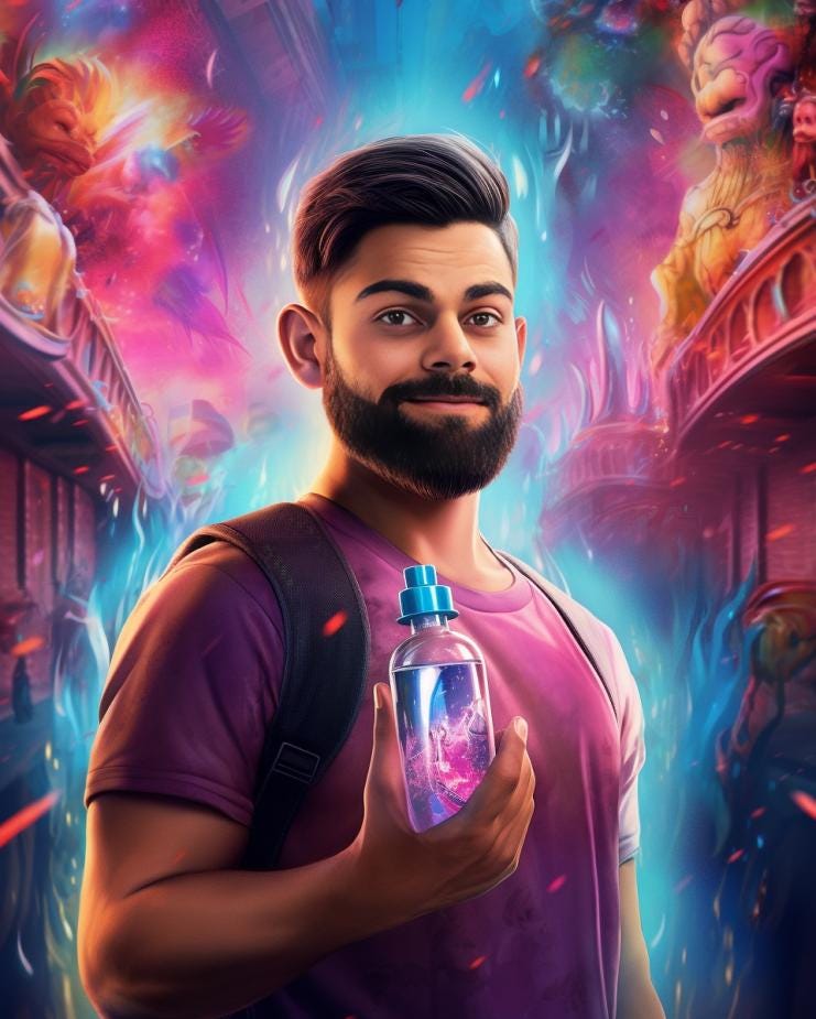 Final upscaled AI Avatar of Virat Kohli, after applying InsightFaceSwap