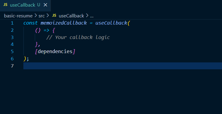 Syntax of useCallback