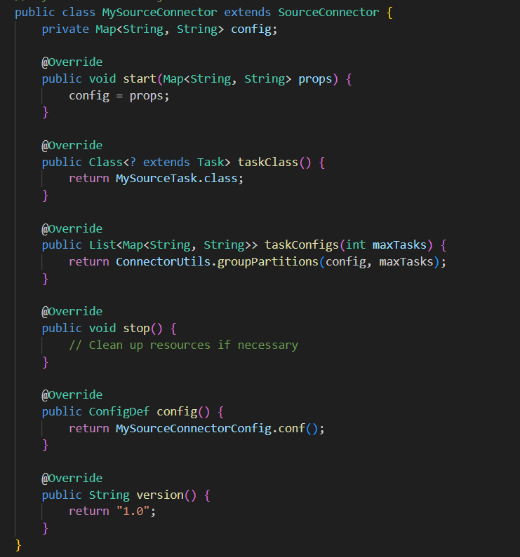 Implementation of Kafka Connectors in Java