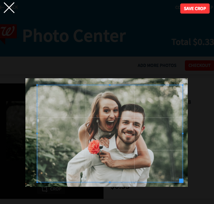 Crop each photo from your cart