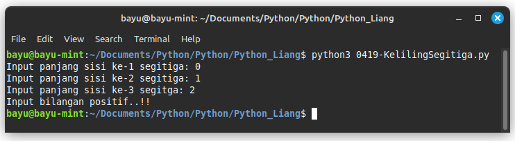 04.19. Keliling Segitiga Menggunakan Python