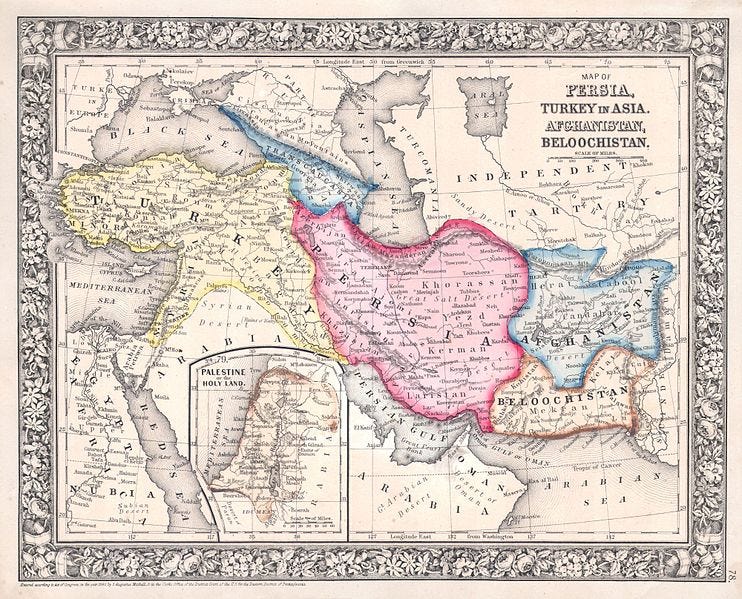 Map of Persia from the mid-1800s.