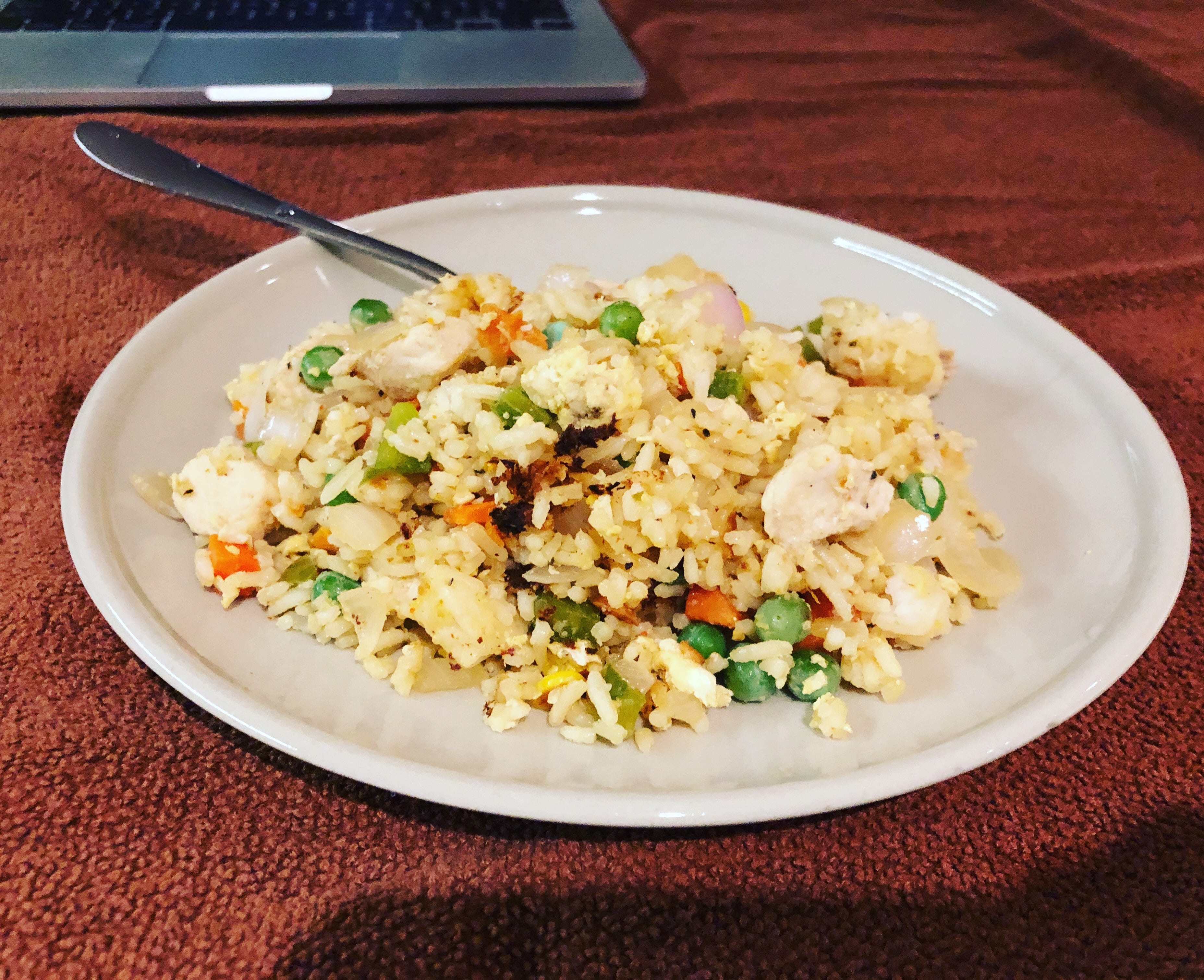 chicken fried rice (my favourite) — fun fact: I left gym early bc I was craving this …