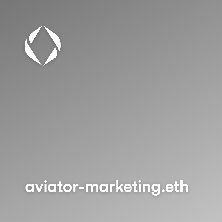 Our new ENS domain for https://etherscan.io/address/aviator-marketing.eth