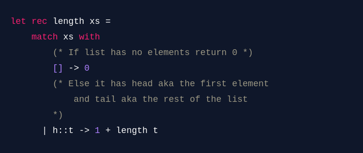 Figure 3: Cons operator used in a pattern match