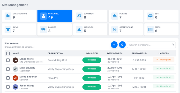 Construction Induction Management Software