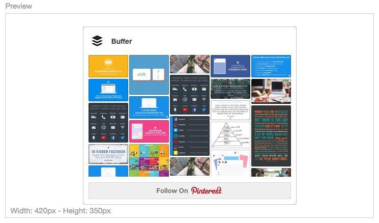 Pinterest Profile Widget Preview