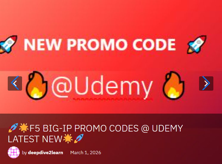 F5 BIG-IP PROMO CODES @ UDEMY LATEST NEW