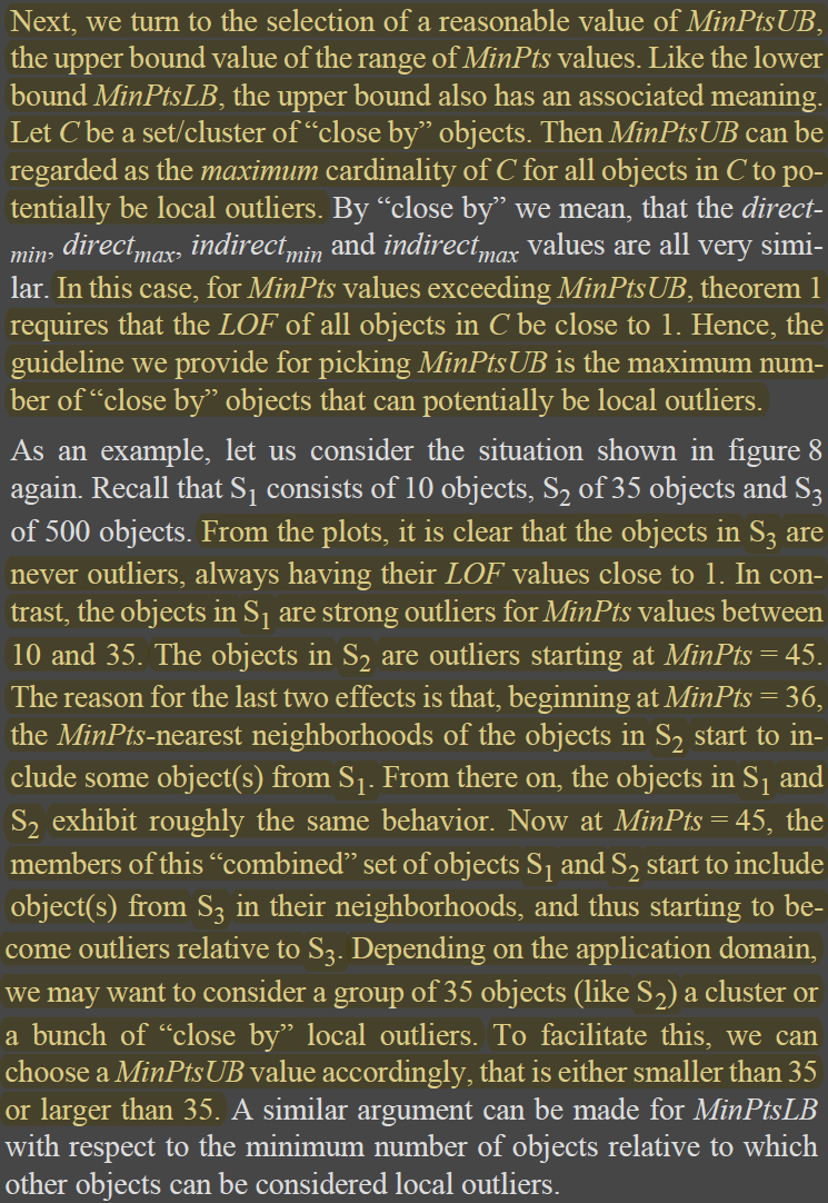 from paper of “LOF: Identifying Density-Based Local Outliers” [ Page 100, Chapter 6.2 ]