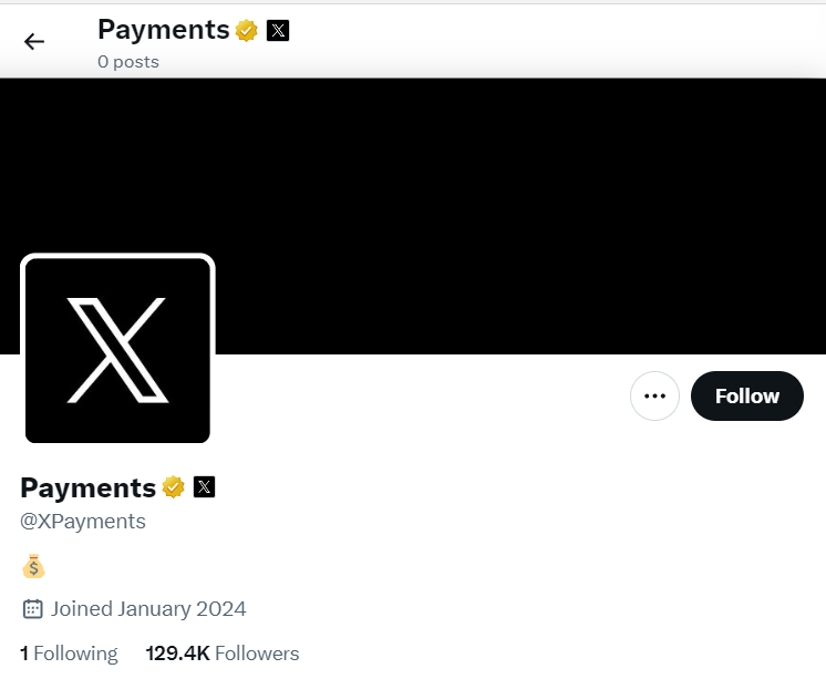 Bare 𝕏 header banner for @XPayments