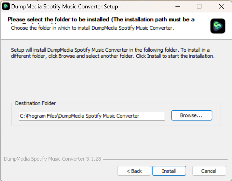 Installation of DumpMedia Spotify Music Converter