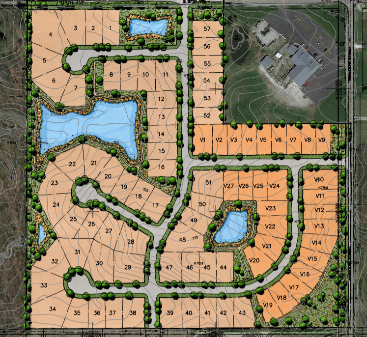 A rendering shows the potential layout of Clover Grove, Courtesy of the Times